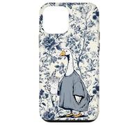 Chinoiserie Floral Bleu Supercute Oie Thé avec Café Coque pour iPhone 12 Mini