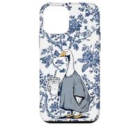 Chinoiserie Floral Bleu Supercute Oie Thé avec Café Coque pour iPhone 12 Mini