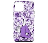 Chinoiserie Floral Violet Supercute Bubble Tea Oie Coque pour iPhone 12 Mini