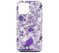 Chinoiserie Floral Violet Supercute Nerd Goose Coque pour iPhone 12 Mini