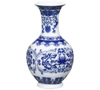 Chinoiserie Vase bleu et blanc, vase chinois en céramique peinte en forme de boule en porcelaine pour décoration de la maison, salon, bibliothèque, cheminée de cheminée, centres de table