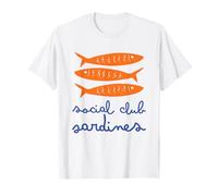 chinoiserie vintage du club social de sardines, ambiance estivale avec sardine T-Shirt