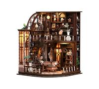 Chinoket Kit Book Nook - Modèle de librairie Bacchus (style vintage européen), puzzle 3D en bois avec LED, kit de bricolage pour adultes, cadeau et accessoire de maison