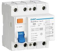 Chint 782000 Interrupteur différentiel à courant résiduel Interrupteur différentiel sensible tous courants B/10 kA 3 pôles 63 A 0.03 A