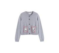 Chinti & Parker Cardigan 'Snoopy & Charlie Brown' gris chiné / rouge / blanc, Taille M