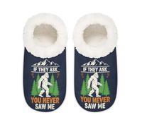 Chintiz Bigfoot Chaussons chauds et confortables pour femme et homme en peluche antidérapante à dos fermé pour l'hiver, la chambre à coucher, l'intérieur et l'extérieur, Bigfoot Mountain, XX-Large