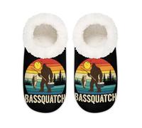 Chintiz Bigfoot Chaussons de pêche doux et confortables pour femme et homme - Antidérapantes - Dos fermé - Pour l'hiver, la chambre à coucher, l'intérieur et l'extérieur, Bigfoot Fishing, XX-Large