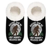 Chintiz Bigfoot Chaussons doux et confortables pour femme et homme en peluche antidérapante à dos fermé pour l'hiver, la chambre à coucher, l'intérieur et l'extérieur, Bigfoot Forest 2, Large