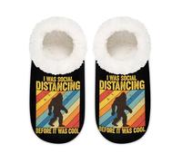 Chintiz Bigfoot Chaussons doux et confortables pour femme et homme en peluche antidérapante à dos fermé pour l'hiver, la chambre à coucher, l'intérieur et l'extérieur, Bigfoot Forest 3, Large