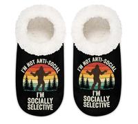 Chintiz Bigfoot Chaussons doux et confortables pour femme et homme en peluche antidérapante à dos fermé pour l'hiver, la chambre à coucher, l'intérieur et l'extérieur, Bigfoot 1, Large
