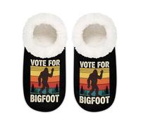 Chintiz Bigfoot Chaussons doux et confortables pour femme et homme en peluche antidérapante à dos fermé pour l'hiver, la chambre à coucher, l'intérieur et l'extérieur, Bigfoot, Large