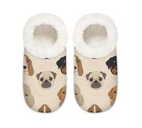 Chintiz Chaussons doux et confortables pour femme et homme - Adorables avatars de chiot en peluche antidérapante à dos fermé - Pour l'hiver, la chambre à coucher, l'intérieur et l'extérieur, Adorables