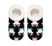 Chintiz Pantoufles douces et confortables pour femmes et hommes, lunettes de soleil grenouille, pelucheuses, antidérapantes, dos fermé, chaussures d'intérieur et d'extérieur pour l'hiver, la chambre à