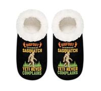 Chintiz Sasquatch Bigfoot Pantoufles chaudes et douces pour femme et homme en peluche pelucheuse, antidérapante à dos fermé pour l'hiver, la chambre à coucher, l'intérieur et l'extérieur, Sasquatch