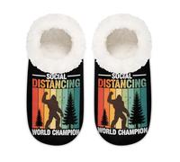 Chintiz Sasquatch Bigfoot Pantoufles chaudes et douces pour femme et homme en peluche pelucheuse, antidérapante à dos fermé pour l'hiver, la chambre à coucher, l'intérieur et l'extérieur, Sasquatch