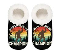 Chintiz Sasquatch Bigfoot Pantoufles chaudes et douces pour femme et homme en peluche pelucheuse, antidérapante à dos fermé pour l'hiver, la chambre à coucher, l'intérieur et l'extérieur, Sasquatch