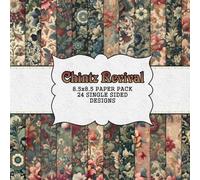 Chintz Revival: Vintage-Inspired Floral Scrapbook Paper Collection: Intricate Floral & Vine Patterns in 24 Unique Single-Sided Designs 8.5"x8.5"