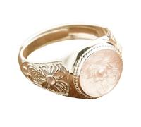 Chiorgone Bague de prospérité Lotus de luxe en alliage émaillé plaqué or avec motif nuage et lotus de bon augure, bijoux Feng Shui pour femme.