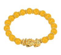 Chiorgone Bracelet doré Feng Shui Pixiu - Charme de richesse et de protection pour homme et femme - Bande élastique réglable - Accessoire spirituel fait main pour l'abondance et le succès