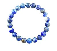 Chiorgone Bracelet en lapis lazuli pour homme et femme - Bracelet de guérison extensible de 8 mm pour intuition, soulagement de l'anxiété, protection, sagesse et communication