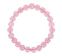 Chiorgone Bracelet extensible en perles de quartz rose naturel de 8 mm - Symbole d'amour et d'harmonie, améliore les relations et la romance, cadeau unisexe pour les amis, les collègues et les proches