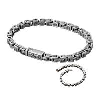 Chiorgone Bracelet mantra en argent sterling avec dragon à six mots et fermoir de sécurité avec gravure complexe dragon et mantra (cadeau spirituel méditatif pour homme/femme)