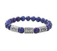 Chiorgone Bracelet Viking Rune Lapis Lazuli - Amulette nordique pour la sagesse, la vérité, la communication et la protection - Bijou spirituel unisexe (Lapis Lazuli)