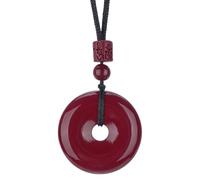 Chiorgone Cinnabar Collier Pendentif Feng Shui - Boucle Ping Amulette de Ping pour Bonne Chance et Prospérité, Symbolisant la Richesse et la Protection - Excellent Cadeau