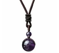 Chiorgone Collier avec pendentif en améthyste naturelle - Cristal de guérison Feng Shui - Pour la sagesse, l'amour, la protection et l'équilibre