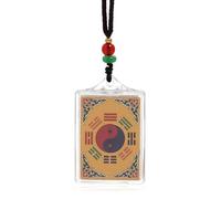 Chiorgone Collier Feng Shui & Bouddhiste Or Mantra - Symbole Bonne Fortune, Cadeau Précieux pour Bénédiction et Protection Spirituelle., Argent, Sans Pierre Précieuse