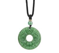 Chiorgone Collier Feng Shui Pi Xiu - Pendentif en jade néphrite sculpté double face, symbolisant la chance et la prospérité, excellent cadeau pour réussir votre carrière.