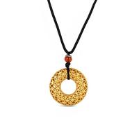 Chiorgone Collier ras du cou en émail plaqué or 14 carats avec pendentif rond - Pièce de monnaie en cuivre doré de luxe fait à la main - Motif floral - Collier ras du cou pour femmes pour fêtes et