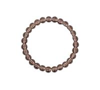 Chiorgone Cristal de quartz fumé naturel - Bijoux de guérison élastique de 8 mm pour hommes et femmes - Pierre de terre chakra racine pour l'anxiété, la protection et la méditation, une taille