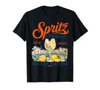 Chios Mastiha Spritz Vacances sur Une île Grecque T-Shirt Graphique avec Valeur, Homme, Noir, M