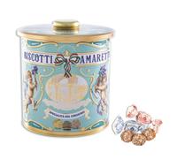 Chiostro di Saronno® | Amaretti del Chiostro® | Amaretti Croquant Classique - 150 Gr | Boîtes Pâtisserie | Boîte à biscuits de cuisine avec boîte en métal Amaretti