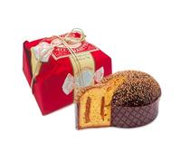 Chiostro di Saronno Panettone Artisanal Avec Crème À L’Amaretto 750 g Panettone À Fermentation Lente, Panettone Fourré De Crème À L’Amaretto, Recouvert De Chocolat Noir et De granules D’Amaretto