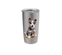 Chiot à talon bleu australien Gobelet isotherme en acier inoxydable double paroi