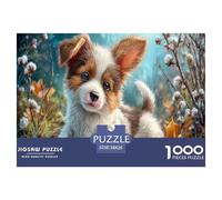Chiot à Trois Couleurs Puzzles 1000 Pièces Cadeau Unique Automne Coton Challenge Toy À De Qualité Supérieure Peinture Art pour Adultes Et Enfants À Partir De 14 Ans 38x26cm/1000pcs