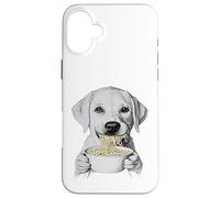 Chiot affamé Mangeant des Nouilles Ramen pour Les Amoureux des Chiens Coque pour iPhone 16 Plus