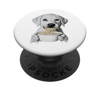 Chiot affamé Mangeant des Nouilles Ramen pour Les Amoureux des Chiens PopSockets PopGrip Adhésif