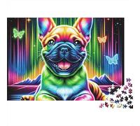Chiot Arc-en-Ciel néon 1000 Pièces Puzzle Adulte Carton Épais Anti-Stress Stimuler l'esprit pour Passionnés Livraison Rapide sans Défaut 52x38cm/1000pcs