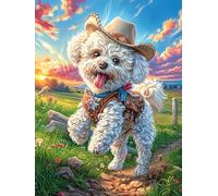 Chiot avec Un Chapeau de Cowboy 1000 Pièces Puzzle Expert Confirmé en Carton Rigide Haute Densité Conte de fées d'accompagnement Magique Très Difficile Motif Complexe Décoration Murale Cadeau Premium