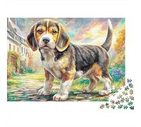 Chiot BAigle 1000 Pieces Extra-Thick Cardboard Family BAigle Pup Art Puzzle Lovers Brain Training Party Game Indoor Leisure Activity 38x26cm/1000pcs