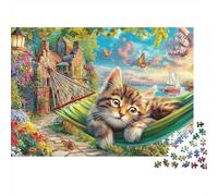 Chiot Beagle dans Le Jardin 1000 Piece Sturdy Cardboard Imprimer Chat Chien Jigsaw Puzzle Adults Kids Fun Challenging Game Beautiful Home Decor for Family 38x26cm/1000pcs