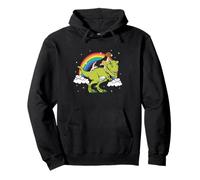 Chiot Beagle Dinosaure Tyrannosaure T-Rex Arc-en-Ciel Nuage Sweat à Capuche