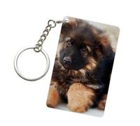 Chiot berger allemand,Porte-clés rectangulaire en acrylique, porte-clés, porte-clés, organisateur, 1 pièce