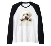 Chiot Blanc Mignon en Peluche Qui Regarde Un Chiot Manche Raglan
