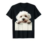Chiot Blanc Mignon en Peluche Qui Regarde Un Chiot T-Shirt