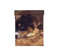 Chiot Border Collie Bokeh Brun Border Collie, Sac de Rangement pour Femmes, Portefeuille supérieur à Presser, Petit Porte-Monnaie, Pochette de Changement