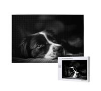Chiot Border Collie, Puzzle 1000 pièces en Bois pour Adultes et Adolescents, Jeu Familial, décoration Murale